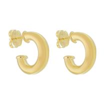 Brinco de argola tubo lele p folheado a ouro 18k