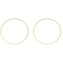 Brinco De Argola Tubular Fino PRI Style Folheado A Ouro 18K Antialérgico Tamanho G