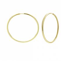 Brinco De Argola Tubular PRI Style Folheado A Ouro 18K Antialérgico Tamanho M