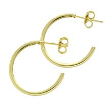 Brinco De Argola Tubular PRI Style Folheado A Ouro 18K Antialérgico Tamanho M