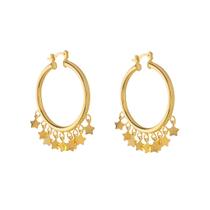 Brinco de argola yasmin estrelas folheado a ouro 18k Brinco de argola yasmin estrelas folheado a ouro 18k
