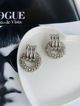 Brinco de base Maxi folheado a Ouro e Prata trabalhado