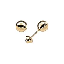 Brinco de Bola Infantil 5mm Ouro 18K Mod 040 Brinco de Bola Infantil 5mm Ouro 18K Mod 040