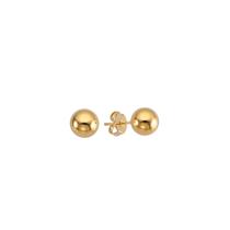 Brinco de bola lisa médio folheado a ouro 18k