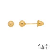 Brinco de bola ou 2º furo Ouro 3mm 18k 750