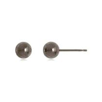 Brinco de bolinha de 0,5cm folheada em ródio negro - Amazzone Brinco de bolinha de 0,5cm folheada em ródio negro - Amazzone