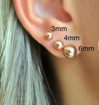 Brinco de Bolinha Vários Tamanhos - Semijoia Banho 18K