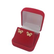 Brinco De Borboleta Fixo Banhado a Ouro Vazado Bijou Art