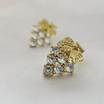 Brinco de Cacho de Uva Cravejado com Zircônia - Banhado em Ouro 18k Brinco de Cacho de Uva Cravejado com Zircônia - Banhado em Ouro 18k