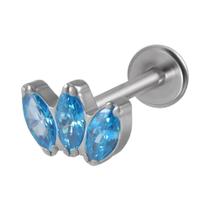 Brinco De Cartilagem Em Titânio Com Zircônia Marquise CZ, Joia Corporal Labret Para Tragus Com Rosca