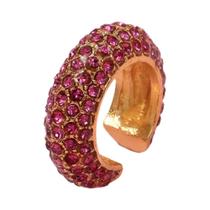 Brinco De Clipe Em Forma De C Geométrico Com Cristal CZ Multicolorido, Joia Sem Perfuração Brinco De Clipe Em Forma De C Geométrico Com Cristal CZ Multicolorido, Joia Sem Perfuração