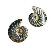 Brinco de Concha Caracol Dourado Acetinado