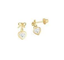 Brinco De Coração Feminino Infantil Em Ouro 18k-750