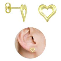 Brinco De Coração PRI Style Folheado A Ouro 18K Antialérgico