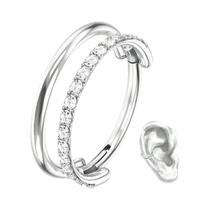 Brinco De Diamante De Aço Inoxidável 16G Com Duplo Arco Hipoalergênico Para Piercing De Nariz Helix