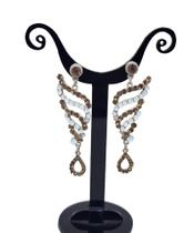 Brinco de festa com strass marrom Brinco de festa com strass marrom
