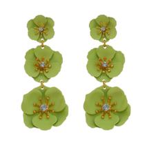 Brinco de flor malva verde Brinco de flor malva verde