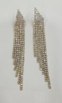 Brinco de franja strass dourado - Bijuterias