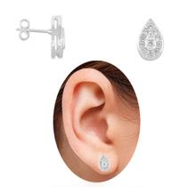 Brinco De Gota Com Micro Zircônias PRI Style Folheado A Prata Antialérgico BSPRI3025 P