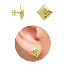 Brinco De Losango Em Alto Relevo PRI Style Folheado A Ouro 18K Antialérgico