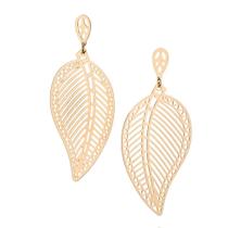 Brinco de Luxo Rommanel Maxi Folha Vazada Banhado a Ouro 18K Look Sofisticado Brinco de Luxo Rommanel Maxi Folha Vazada Banhado a Ouro 18K Look Sofisticado