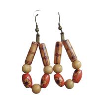 Brinco de madeira feminina brinco hippie artesanal grande Brinco de madeira feminina brinco hippie artesanal grande