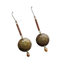 Brinco de madeira grande feminino longo Brinco de madeira grande feminino longo