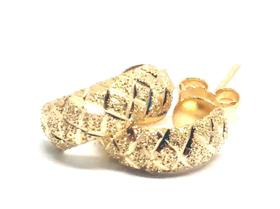 Brinco de ouro 18 k Meia lua .