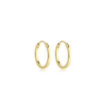 Brinco De Ouro 18k 750 Argola 10mm Infantil E Adulto