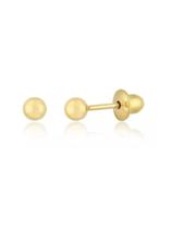 Brinco De Ouro 18k 750 Bola 4 Mm Infantil/ Segundo Furo Brinco De Ouro 18k 750 Bola 4 Mm Infantil/ Segundo Furo