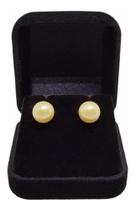 Brinco De Ouro 18k 750 Com Pérola Natural 6mm Brinco De Ouro 18k 750 Com Pérola Natural 6mm