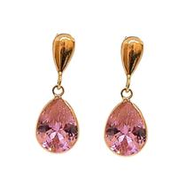 Brinco De Ouro 18k 750 Gota Com Zircônia Em Gota Rosa Brinco De Ouro 18k 750 Gota Com Zircônia Em Gota Rosa