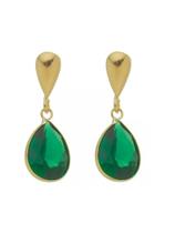 Brinco De Ouro 18k 750 Gota Com Zircônia Verde Esmeralda Brinco De Ouro 18k 750 Gota Com Zircônia Verde Esmeralda