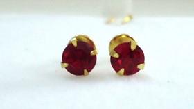 Brinco De Ouro 18k 750 Infantil 2o Furo Recem Nascido