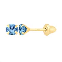 Brinco de Ouro 18k 750 Pedrinha 3mm Infantil Bebê Recém nascido segundo furo adulto Brinco de Ouro 18k 750 Pedrinha 3mm Infantil Bebê Recém nascido segundo furo adulto