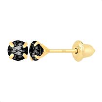 Brinco de Ouro 18k 750 Pedrinha 3mm Infantil Bebê Recém nascido segundo furo adulto