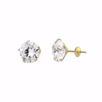 Brinco De Ouro 18k-750 Ponto De Luz 9mm