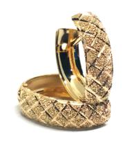 Brinco de ouro 18k Argola Bordado - Elegancy Joias