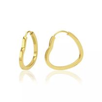 Brinco de ouro 18k Argola Coração 1,5CM Brinco de ouro 18k Argola Coração 1,5CM