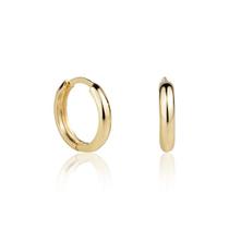 Brinco de Ouro 18k Argola Lisa Click Com Trava 13mm Brinco de Ouro 18k Argola Lisa Click Com Trava 13mm
