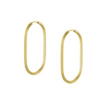 Brinco de ouro 18k Argola Oval 2CM