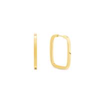 Brinco de ouro 18k Argola Quadrada 1CM