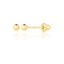 Brinco de Ouro 18k Bolinha 2,5mm Infantil Criança Recém-nascido Brinco de Ouro 18k Bolinha 2,5mm Infantil Criança Recém-nascido