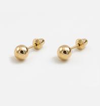 Brinco de Ouro 18k Bolinha de 3mm Infantil, bebê, recém nascido ou 2 furo
