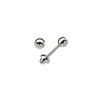 Brinco De Ouro 18k Branco 3.0mm Bolinha Garantia Vitalícia