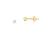 Brinco de Ouro 18k Com 10 Pontos de Diamante