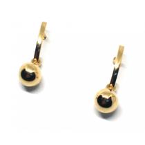 Brinco de ouro 18k Filete e bola