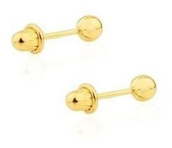 Brinco De Ouro 18k Infantil - 2o Furo - Bebe - Recem Nascido