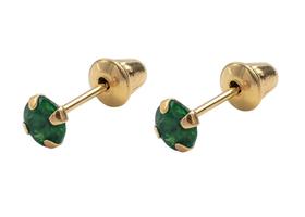 Brinco de Ouro 18k Zircônia de 3mm Infantil, bebê, recém nascido ou 2 furo - COR A ESCOLHER
