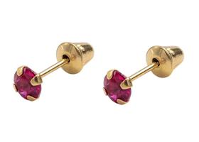 Brinco de Ouro 18k Zircônia de 3mm Infantil, bebê, recém nascido ou 2 furo - COR A ESCOLHER Brinco de Ouro 18k Zircônia de 3mm Infantil, bebê, recém nascido ou 2 furo - COR A ESCOLHER